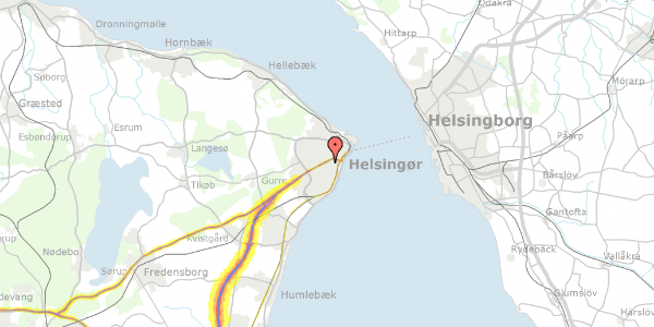 Trafikstøjkort på Haderslevvej 12, 3000 Helsingør