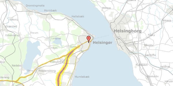 Trafikstøjkort på Haderslevvej 25, 3000 Helsingør