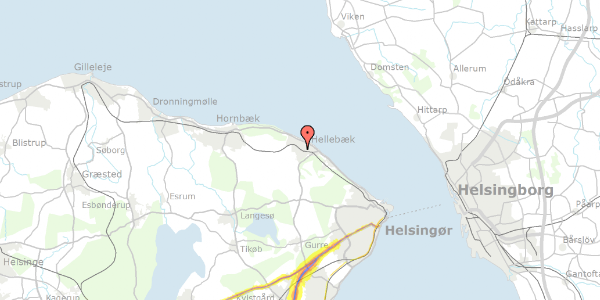 Trafikstøjkort på Hallandsvej 75, 3140 Ålsgårde