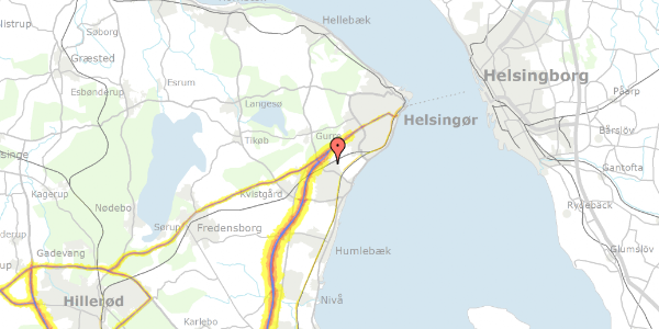 Trafikstøjkort på Hannevej 6, 3060 Espergærde