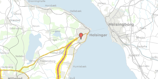 Trafikstøjkort på Hans Paaskes Vej 46, 3070 Snekkersten