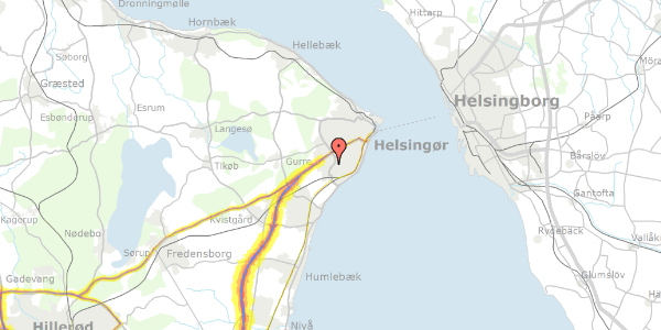 Trafikstøjkort på Hans Paaskes Vej 64, 3070 Snekkersten