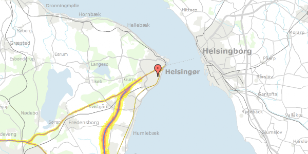 Trafikstøjkort på Hasselvej 27, 3000 Helsingør