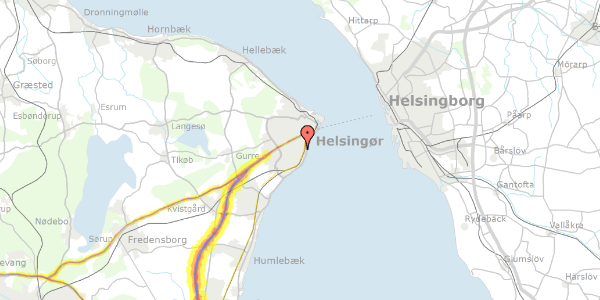 Trafikstøjkort på Hobrovej 19, 3000 Helsingør