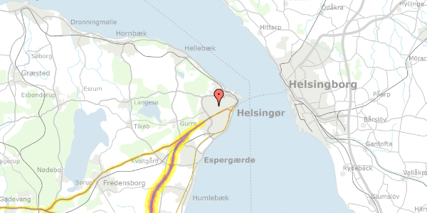 Trafikstøjkort på Holger Drachmannsvej 5, 3000 Helsingør