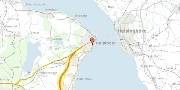 Trafikstøjkort på Horsensvej 22, 3000 Helsingør