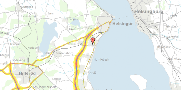 Trafikstøjkort på Hovgårdsparken 25, 1. tv, 3060 Espergærde