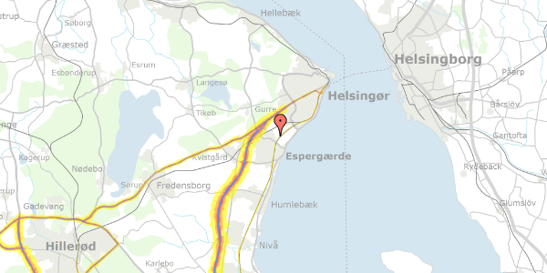 Trafikstøjkort på Hyacintvej 25, 3060 Espergærde