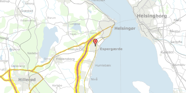 Trafikstøjkort på Hyrdevej 35, 3060 Espergærde