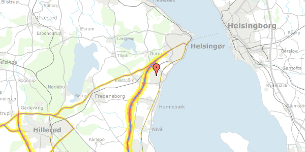 Trafikstøjkort på Højvangen 11, 3060 Espergærde