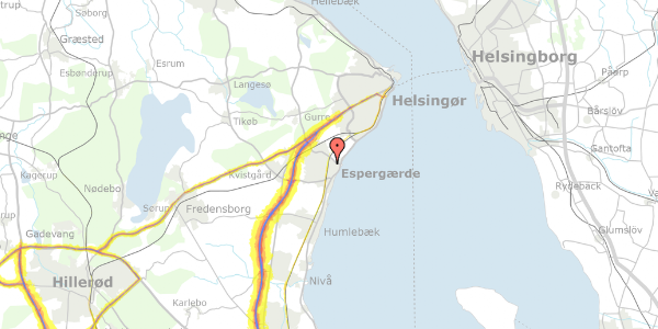 Trafikstøjkort på Jernbane Alle 30, 3060 Espergærde