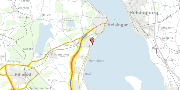 Trafikstøjkort på Jernbane Alle 77, 3060 Espergærde