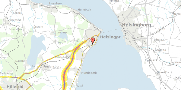 Trafikstøjkort på Jollen 13, 3070 Snekkersten