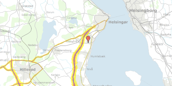 Trafikstøjkort på Kelleris Høj 27, 3060 Espergærde