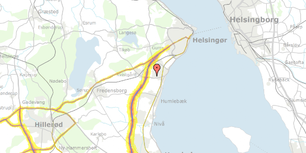 Trafikstøjkort på Kelleris Vang 48, 3060 Espergærde