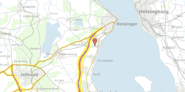 Trafikstøjkort på Kelleris Vang 55, 3060 Espergærde