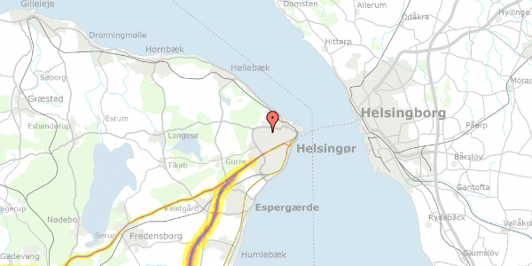 Trafikstøjkort på Kingosvej 46, 1. th, 3000 Helsingør