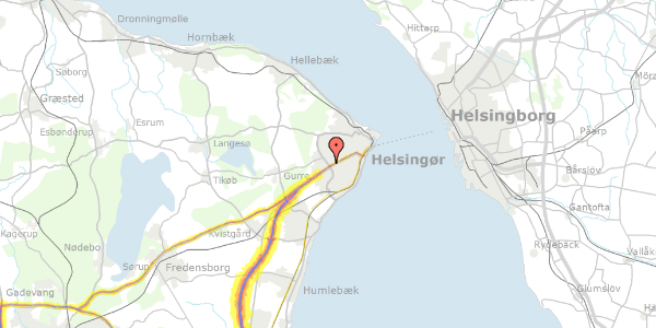 Trafikstøjkort på Klostermosevej 105, 3000 Helsingør