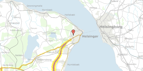 Trafikstøjkort på Klostermosevej 123, 3000 Helsingør