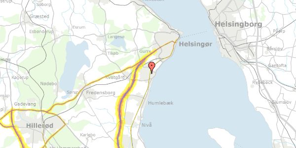 Trafikstøjkort på Kofod Anchers Vej 1B, 3060 Espergærde