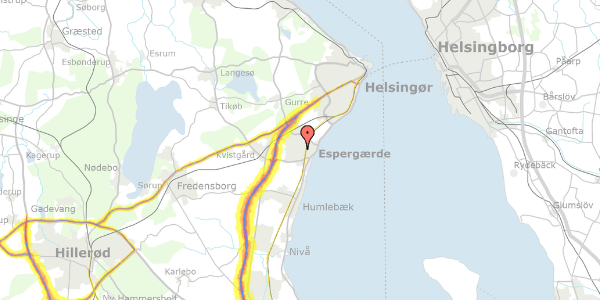 Trafikstøjkort på Kofod Anchers Vej 16A, 3060 Espergærde