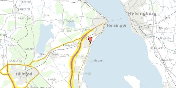 Trafikstøjkort på Kofod Anchers Vej 23, 3060 Espergærde