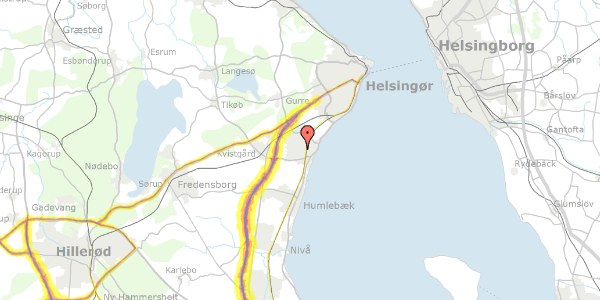 Trafikstøjkort på Kofod Anchers Vej 26, 3060 Espergærde