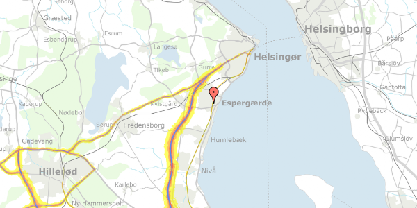 Trafikstøjkort på Kofod Anchers Vej 63, 2. mf, 3060 Espergærde