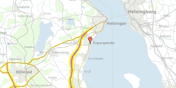 Trafikstøjkort på Kofod Anchers Vej 95, 1. tv, 3060 Espergærde