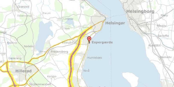 Trafikstøjkort på Kofod Anchers Vej 101, 1. th, 3060 Espergærde