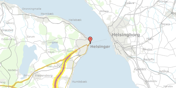 Trafikstøjkort på Kongevejen 9, kl. th, 3000 Helsingør