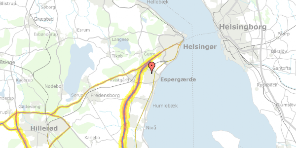 Trafikstøjkort på Kornmarken 2, 2. tv, 3060 Espergærde