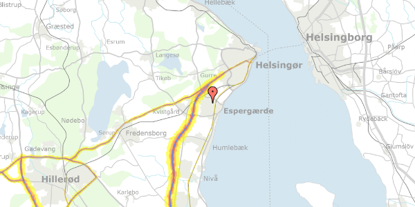 Trafikstøjkort på Kornmarken 16, 1. th, 3060 Espergærde