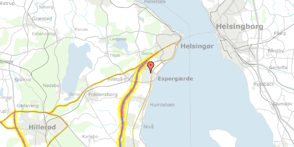 Trafikstøjkort på Kornmarken 26, 1. th, 3060 Espergærde