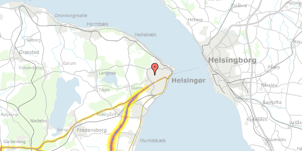 Trafikstøjkort på Kristinehøjvej 29, 3000 Helsingør