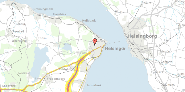 Trafikstøjkort på Kristinehøjvej 39, 3000 Helsingør