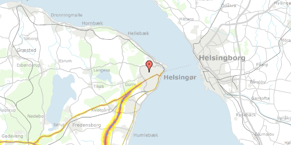 Trafikstøjkort på Krøyerparken 23, 3000 Helsingør