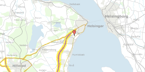 Trafikstøjkort på Marievej 23, 3060 Espergærde