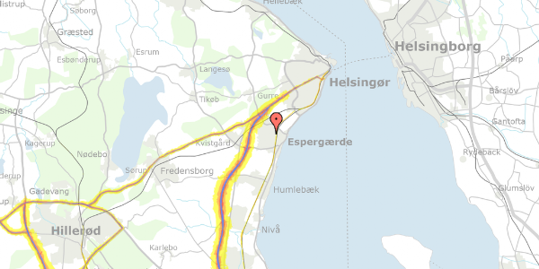 Trafikstøjkort på Markskellet 8, 3060 Espergærde