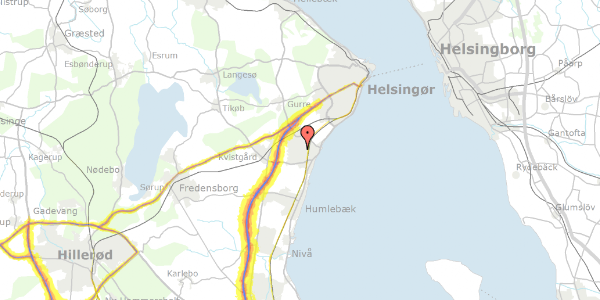 Trafikstøjkort på Mindevej 9, 3060 Espergærde