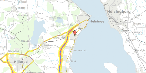 Trafikstøjkort på Mindevej 16, 3060 Espergærde