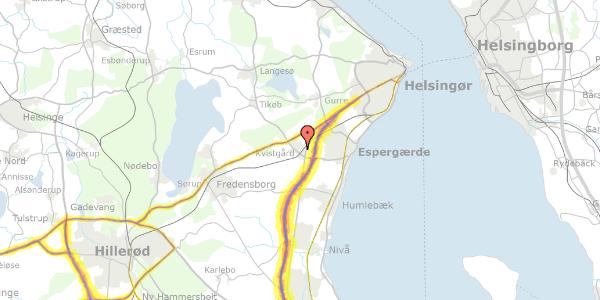 Trafikstøjkort på Munkegårdsvej 31A, 3490 Kvistgård