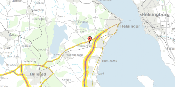 Trafikstøjkort på Munkegårdsvej 77, 3490 Kvistgård