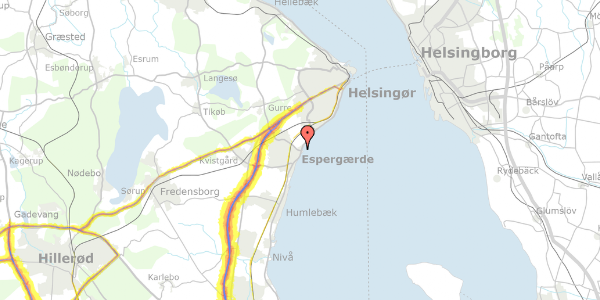 Trafikstøjkort på Mørdrupvej 7B, 3060 Espergærde