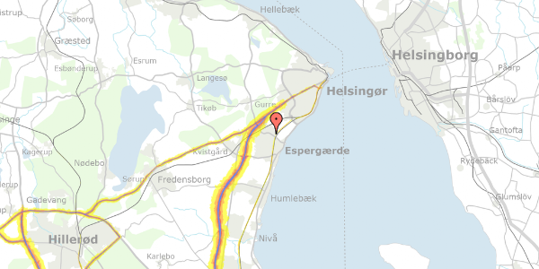 Trafikstøjkort på Mørdrupvej 73D, 3060 Espergærde