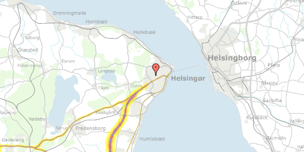 Trafikstøjkort på Nordlandsvej 2, 3000 Helsingør