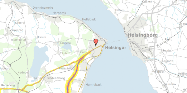 Trafikstøjkort på Nordlandsvej 12, 3000 Helsingør