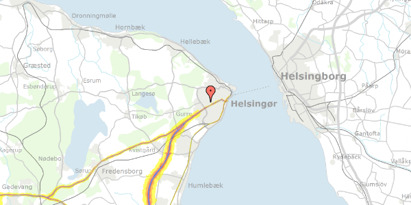 Trafikstøjkort på Nordlandsvej 19B, 3000 Helsingør