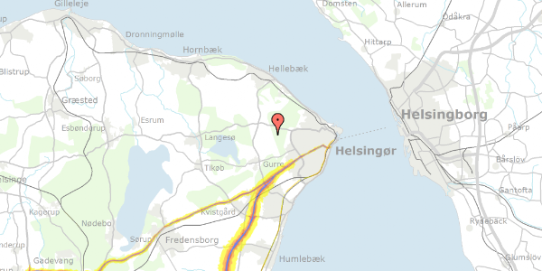 Trafikstøjkort på Nybovej 5, 3000 Helsingør