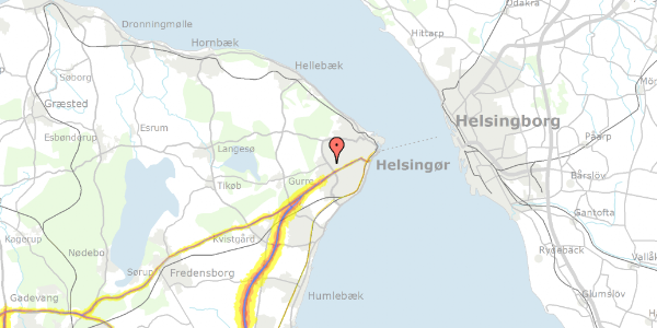 Trafikstøjkort på Ole Rømers Vej 2, 3000 Helsingør